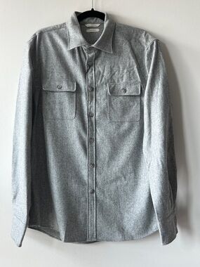 Suitsupply Gray Wool Casual Button-Down Shirt